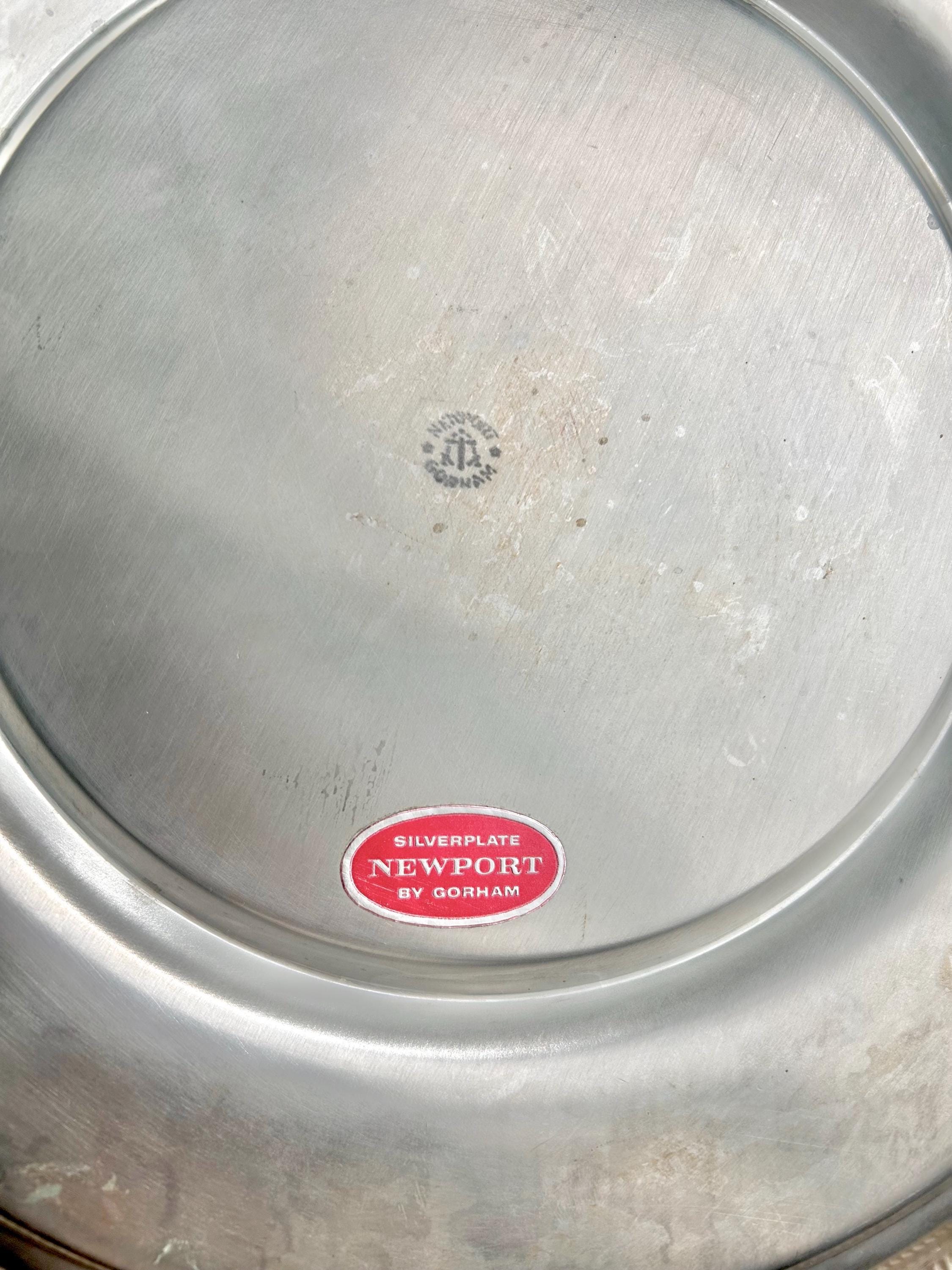 Vintage Gorham Silver-plated Newport 12" Underplate - Sleek Serving Platter with Gadroon Rim