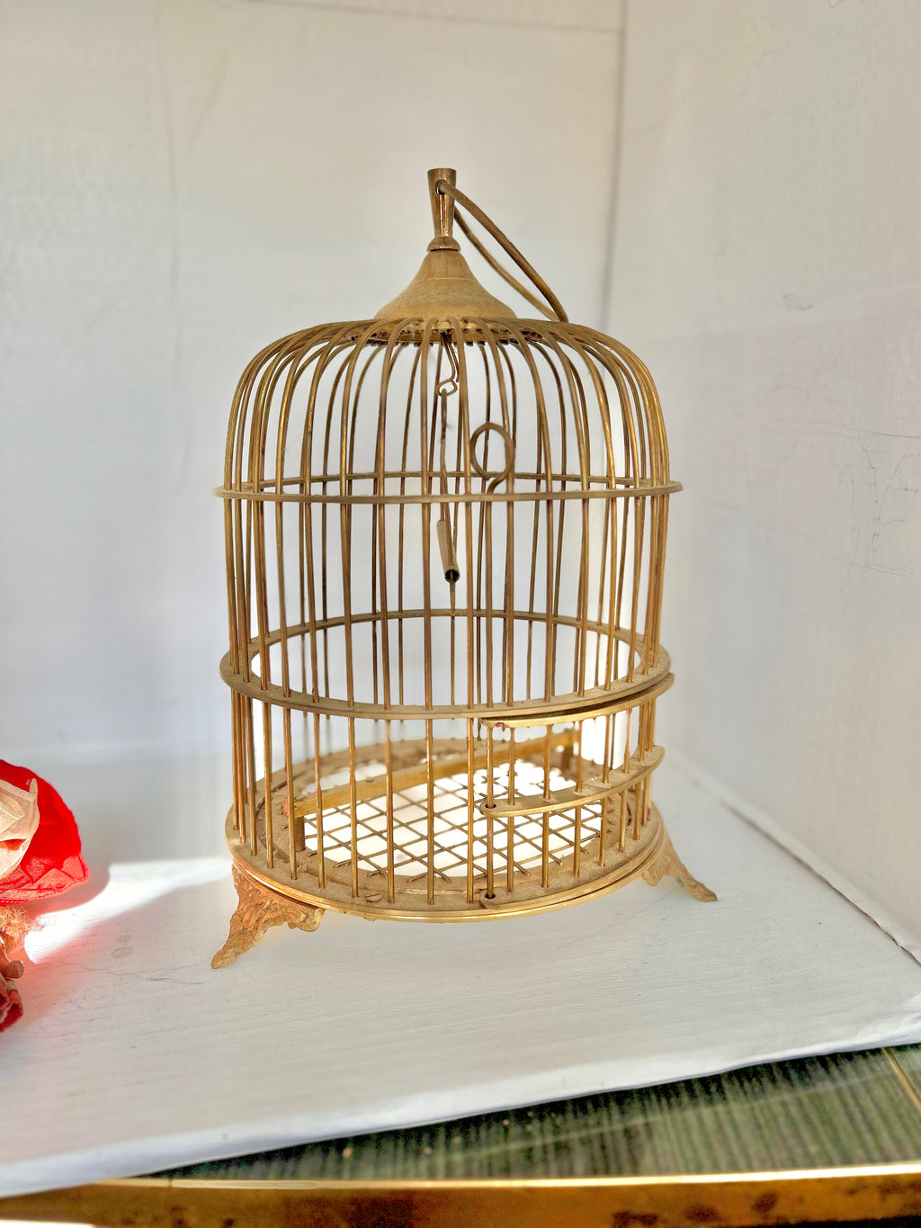 Vintage Solid Brass Bird Cage