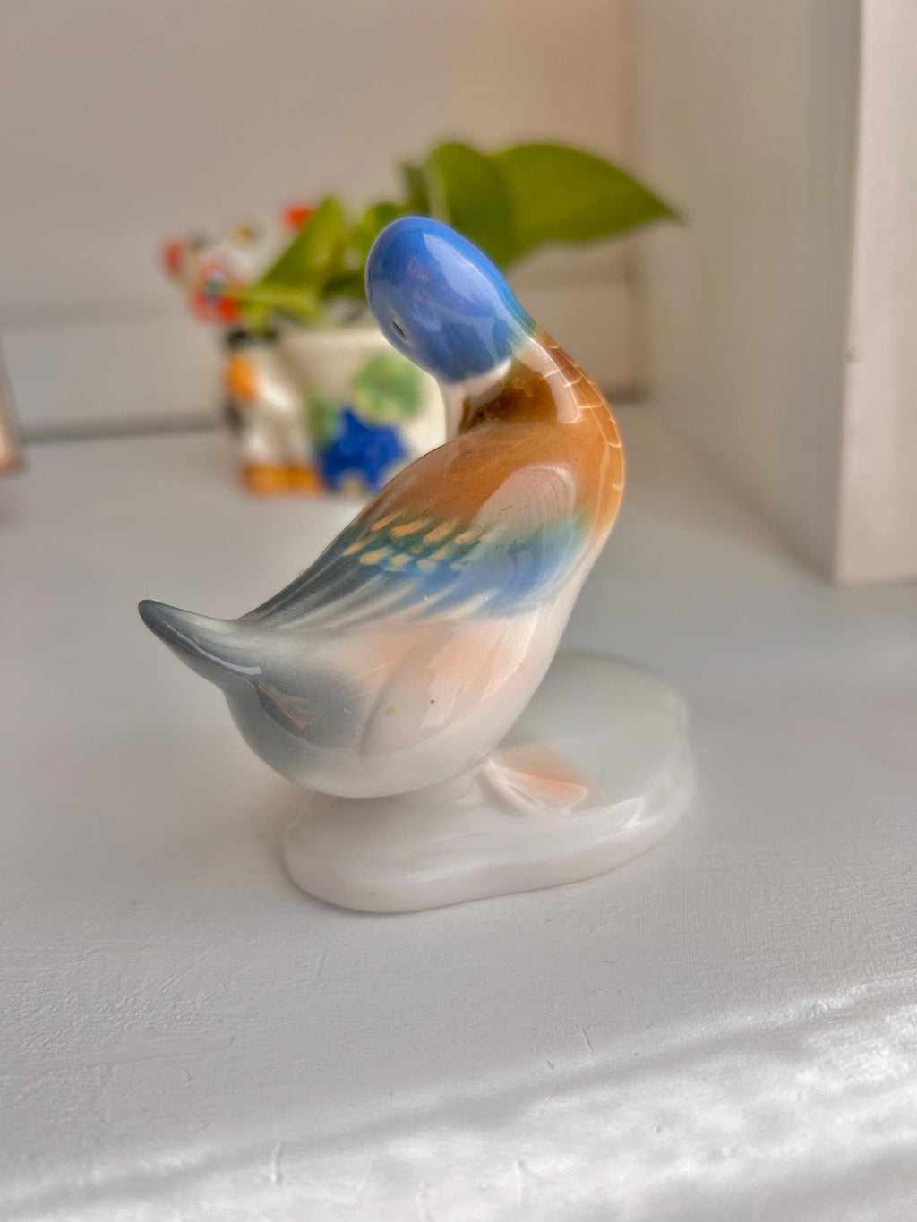 Metzler & Ortloff Vintage Duck and Frog Ceramic Figurine
