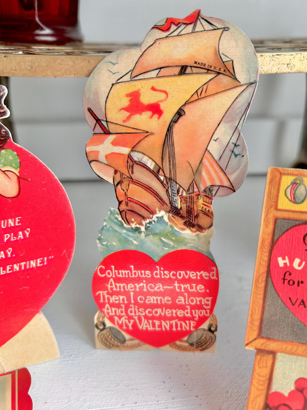 Single Vintage Die-Cut Valentine: 1930s/40s Pun Card - Original Memorabilia