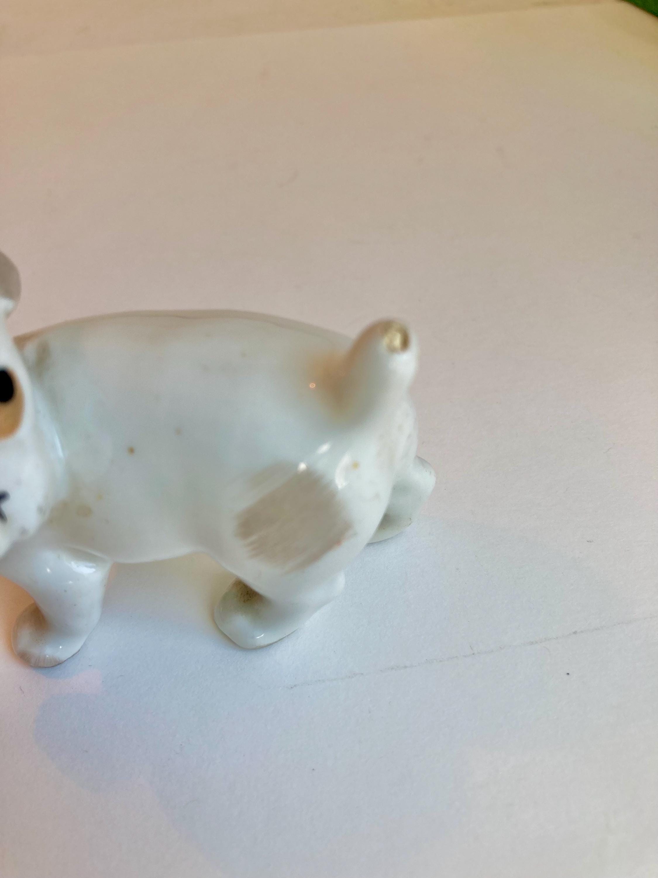 Vintage Bonzo Dog Figurine: Hand-Painted Porcelain, Pfeffer Gothe Germany, 1930s