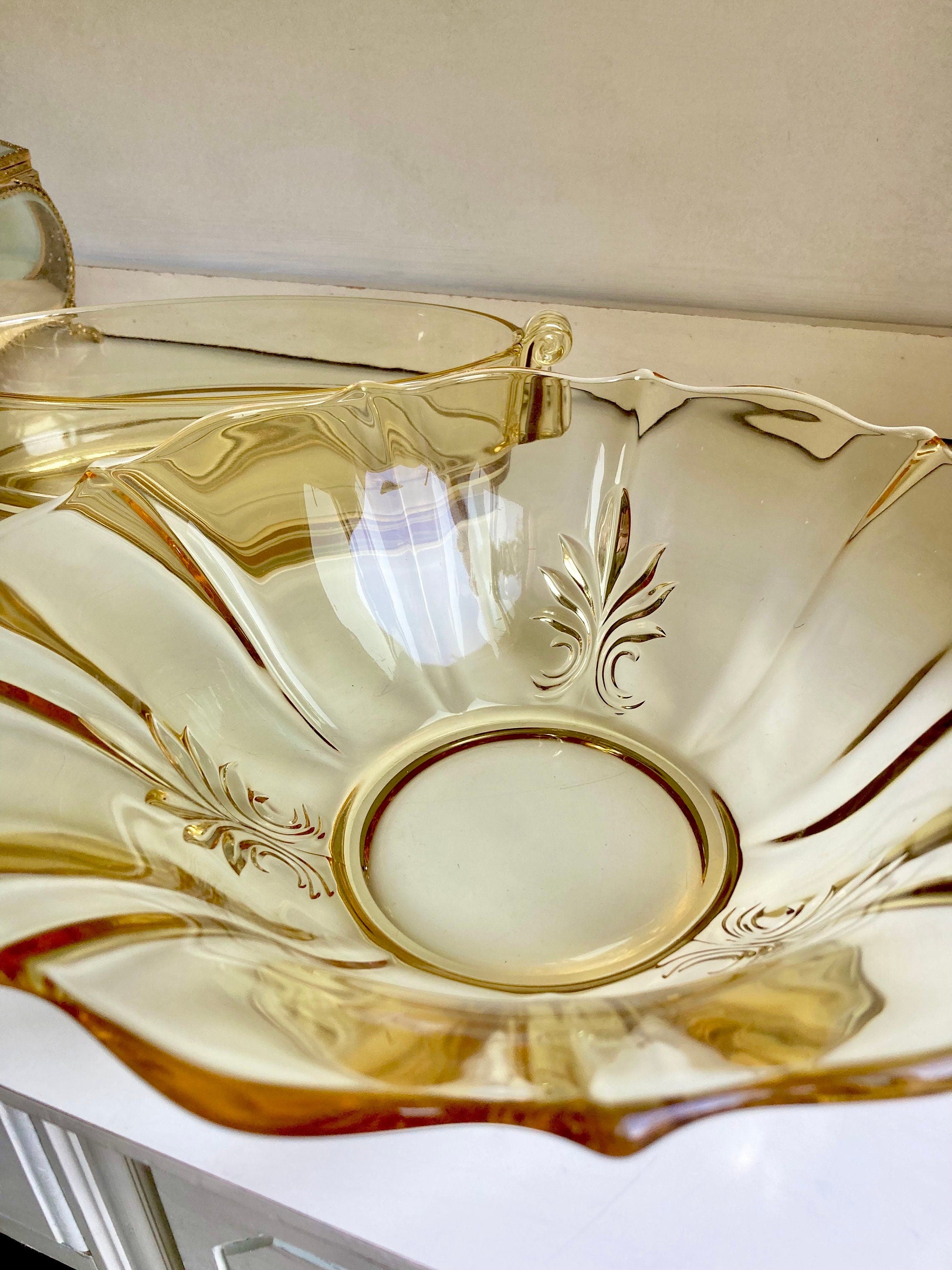 Vintage Yellow Topaz Depression Glass - Fostoria, Lancaster Landrum