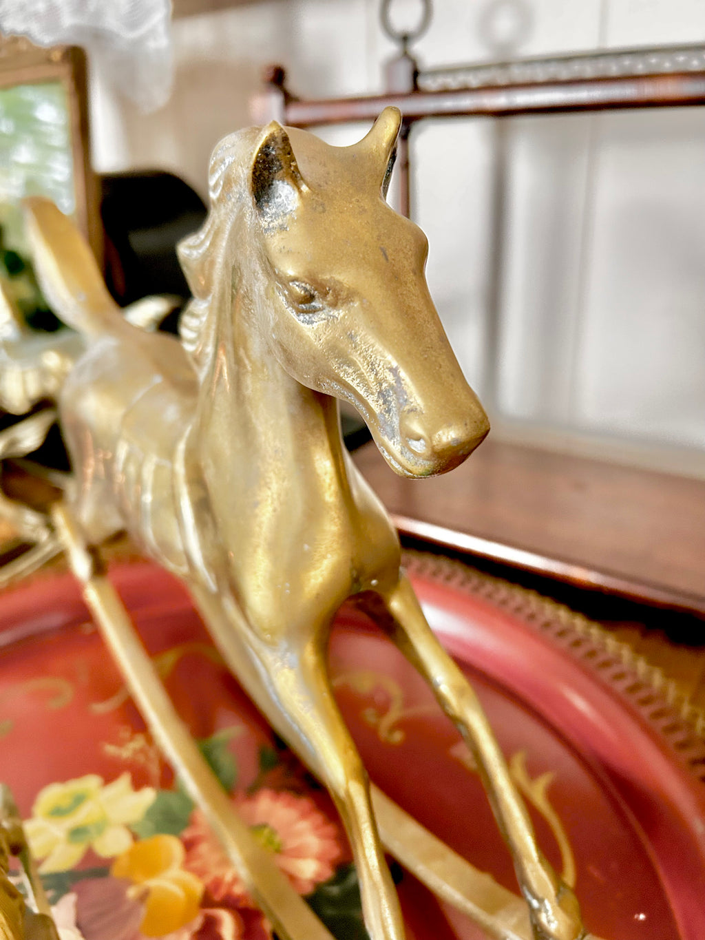 Vintage Solid Brass Rocking Horses