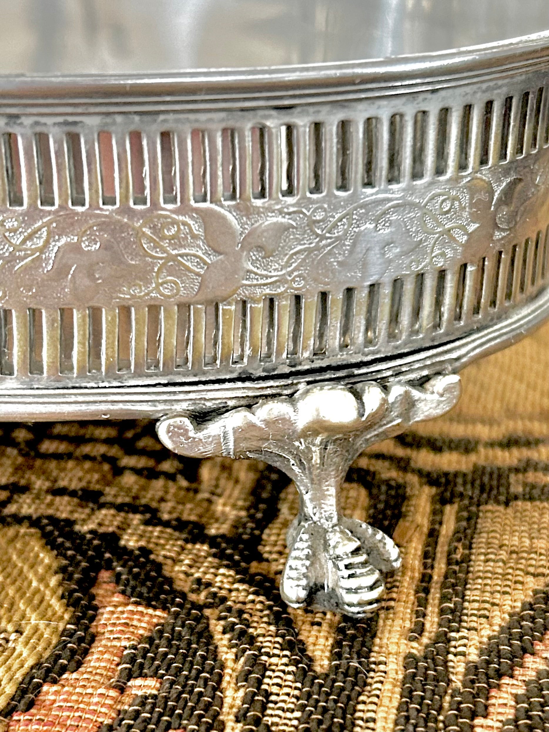 Small Vintage Silverplate Footed Basket