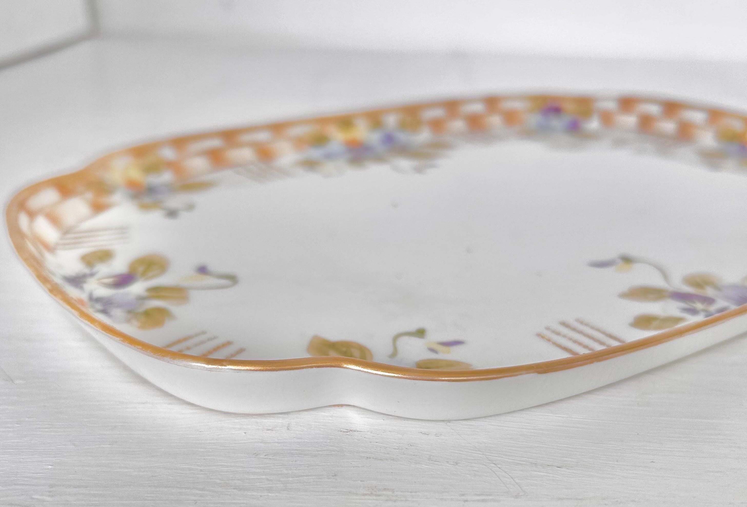 Vintage Noritake Porcelain Small Tray with Handpainted Violets
