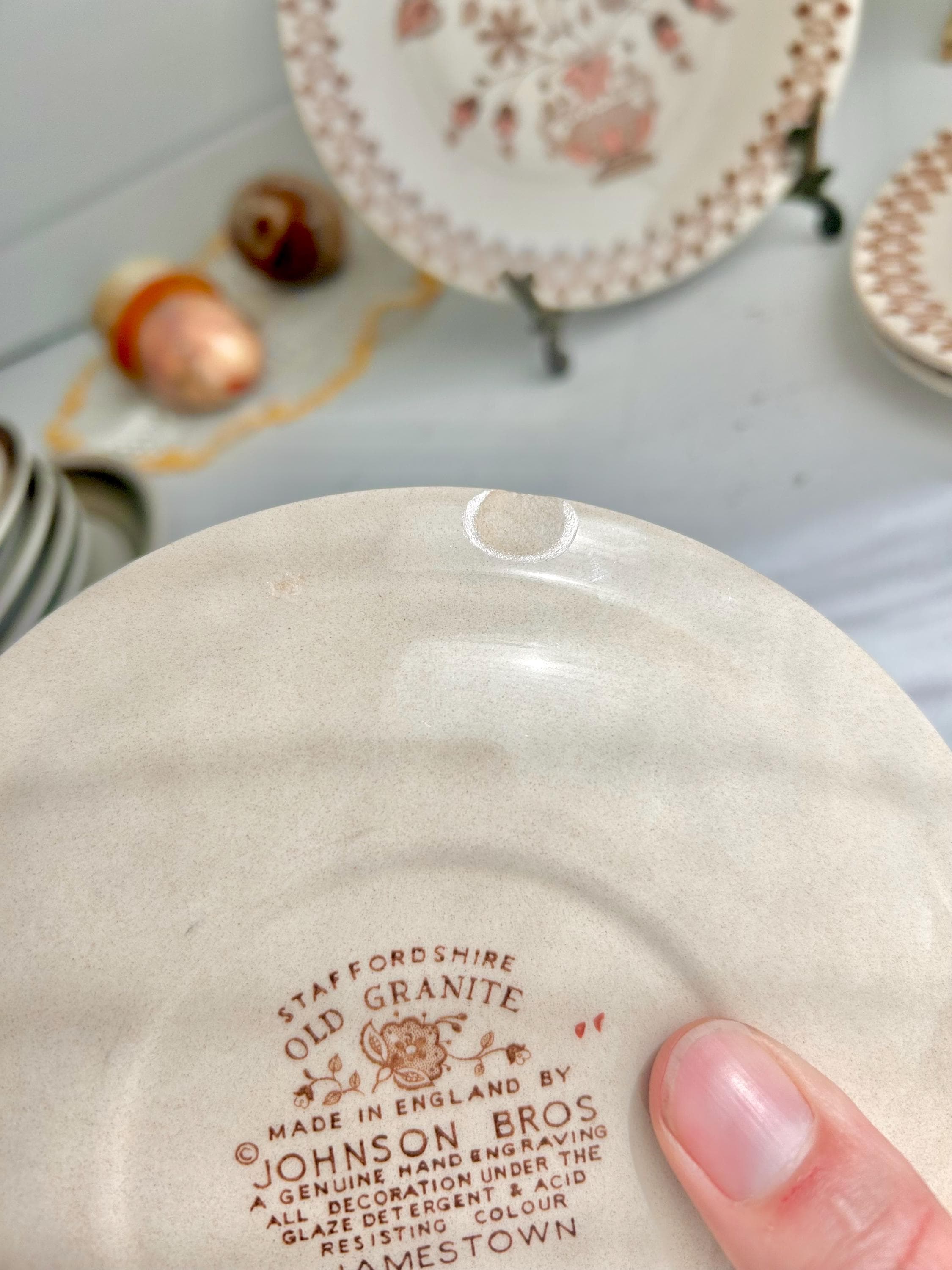 Vintage Johnson Bros Jamestown Side Plates: Cottage Folkloric Set of 6