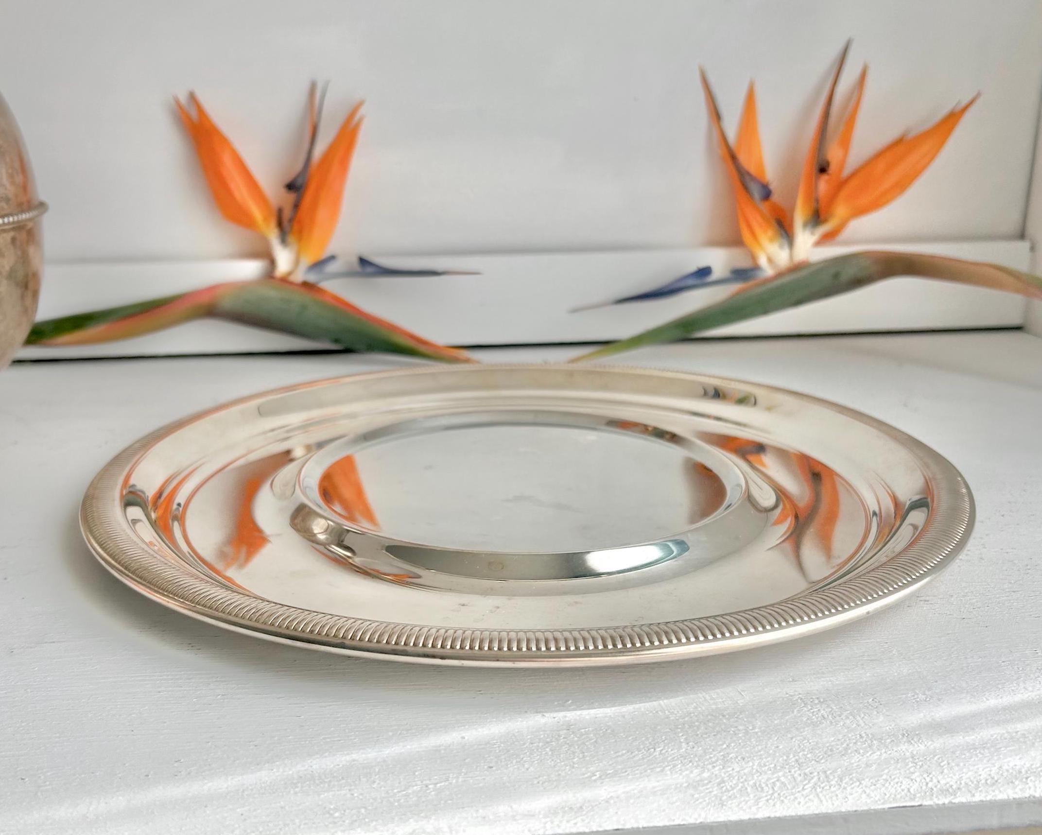 Vintage Gorham Silver-plated Newport 12" Underplate - Sleek Serving Platter with Gadroon Rim