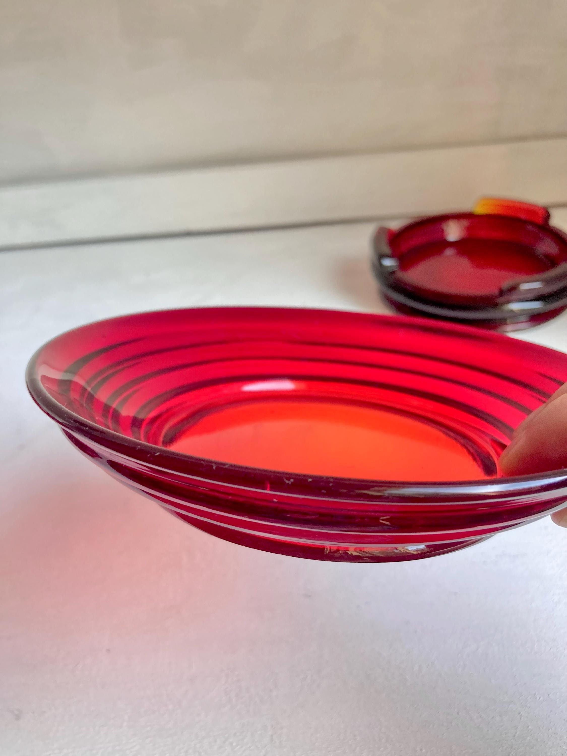 Vintage Red Amberina Glassware - CHOOSE from Fenton, Cadmium UV Glow, Bowls and Dishes