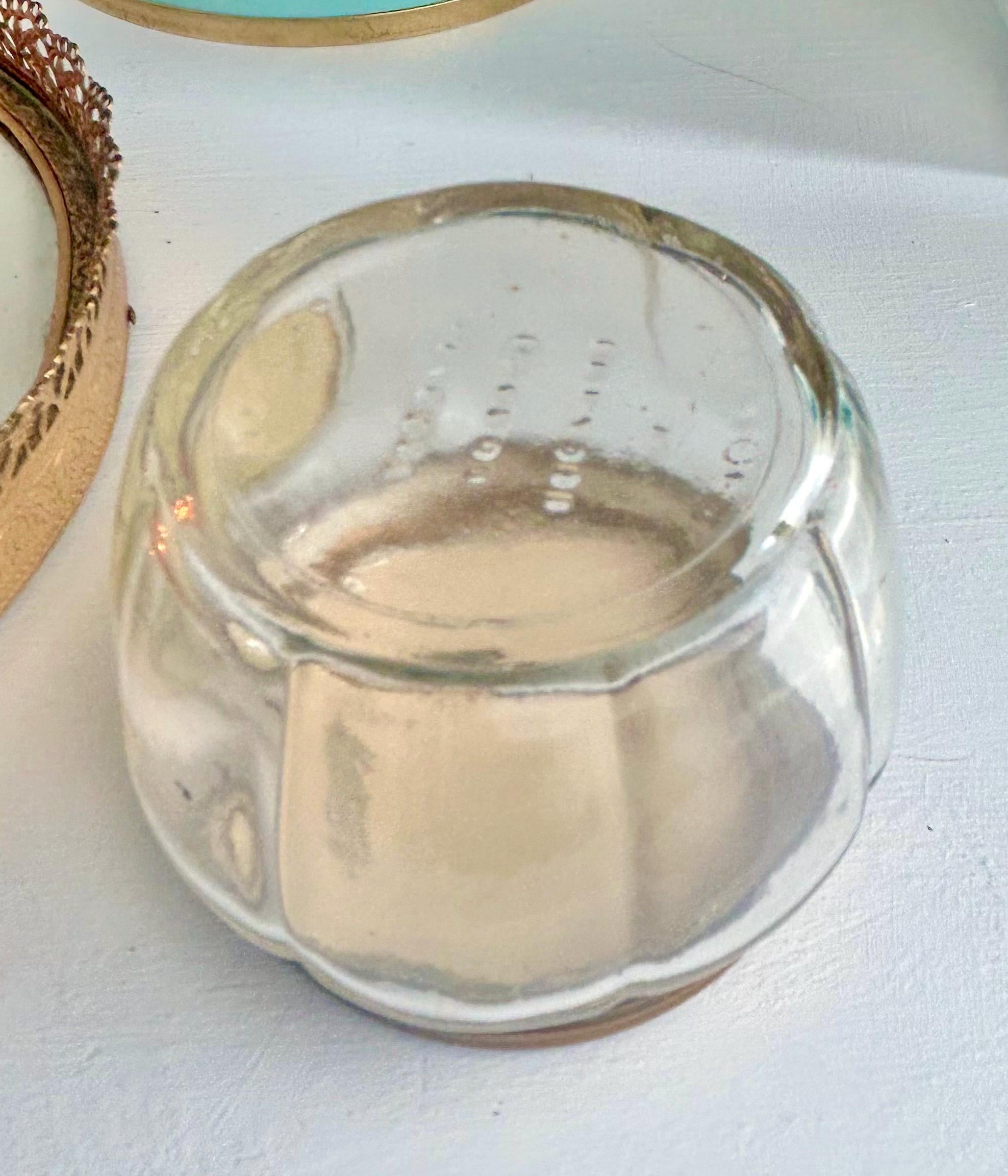 Vintage Yardley Lavender Brilliantine Jar: Clear Glass, Brass Lid
