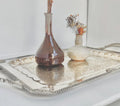 Vintage Silverplated Copper Tray: Neoclassical Seashell Rim, English Silver Co. - Vintage worn