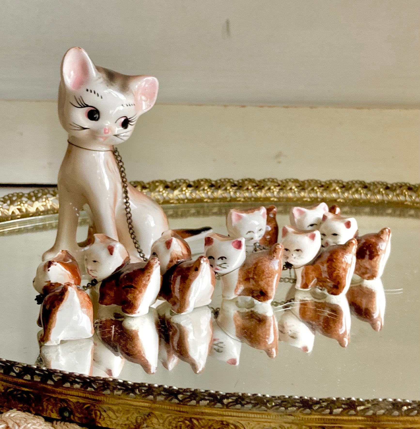 Vintage Anthropomorphic Ceramic Animal Figurine: Japan Hand-Painted Decor