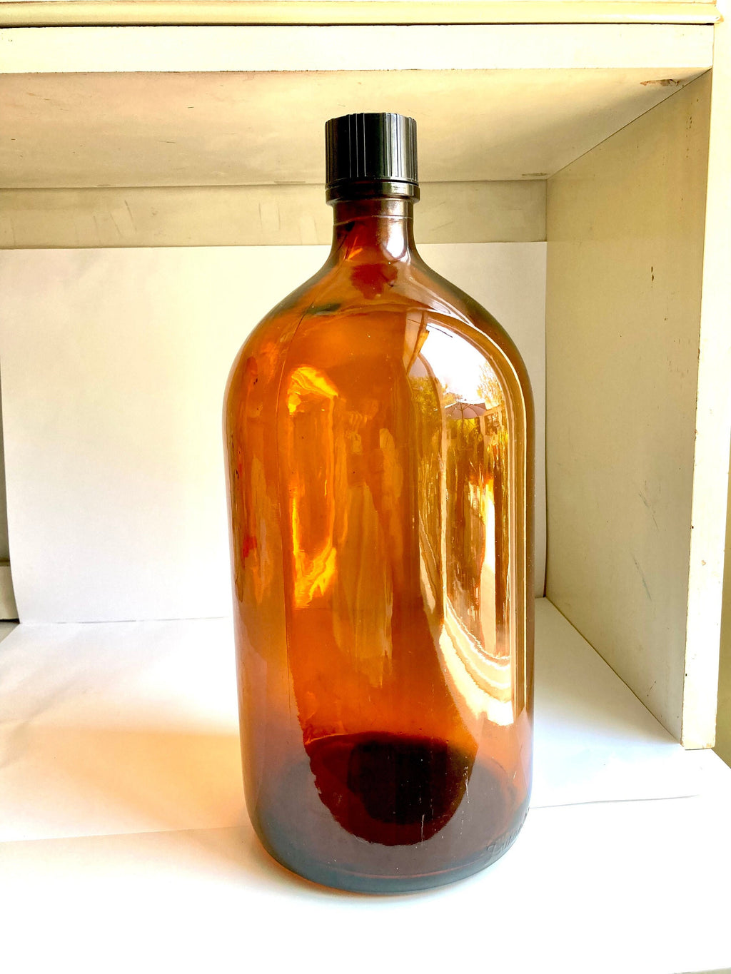 Vintage DURAGLAS Amber Brown Apothecary Bottle: 1-Gallon Glass Jug