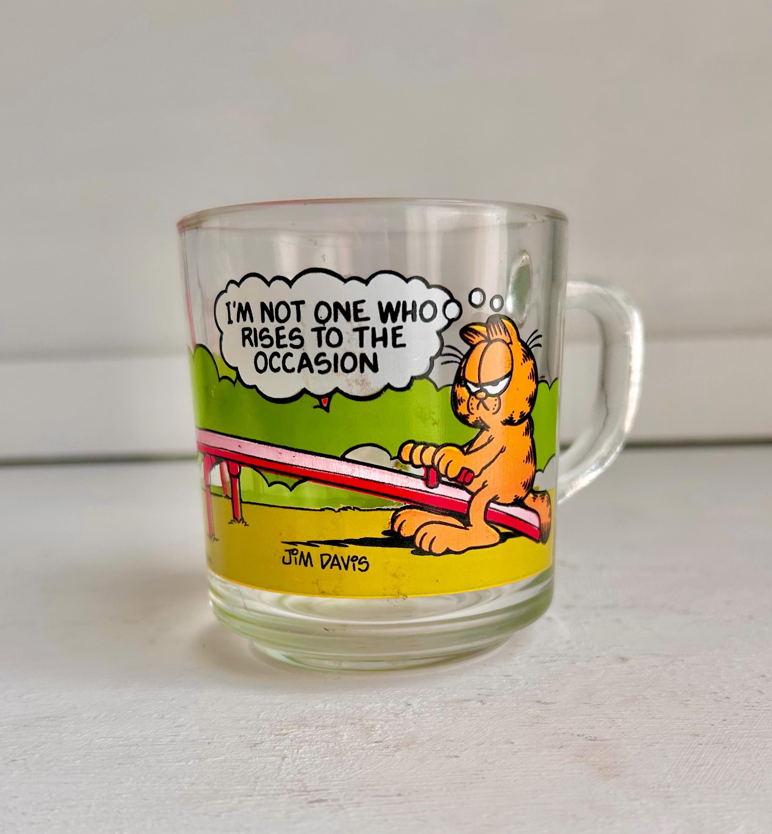 Vintage 1980s Garfield McDonald's Glass Mug – Jim Davis Comic Art