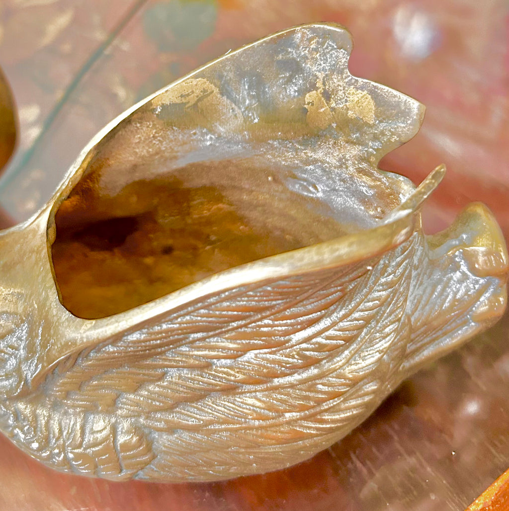 Pair of Vintage Brass Swan Planters
