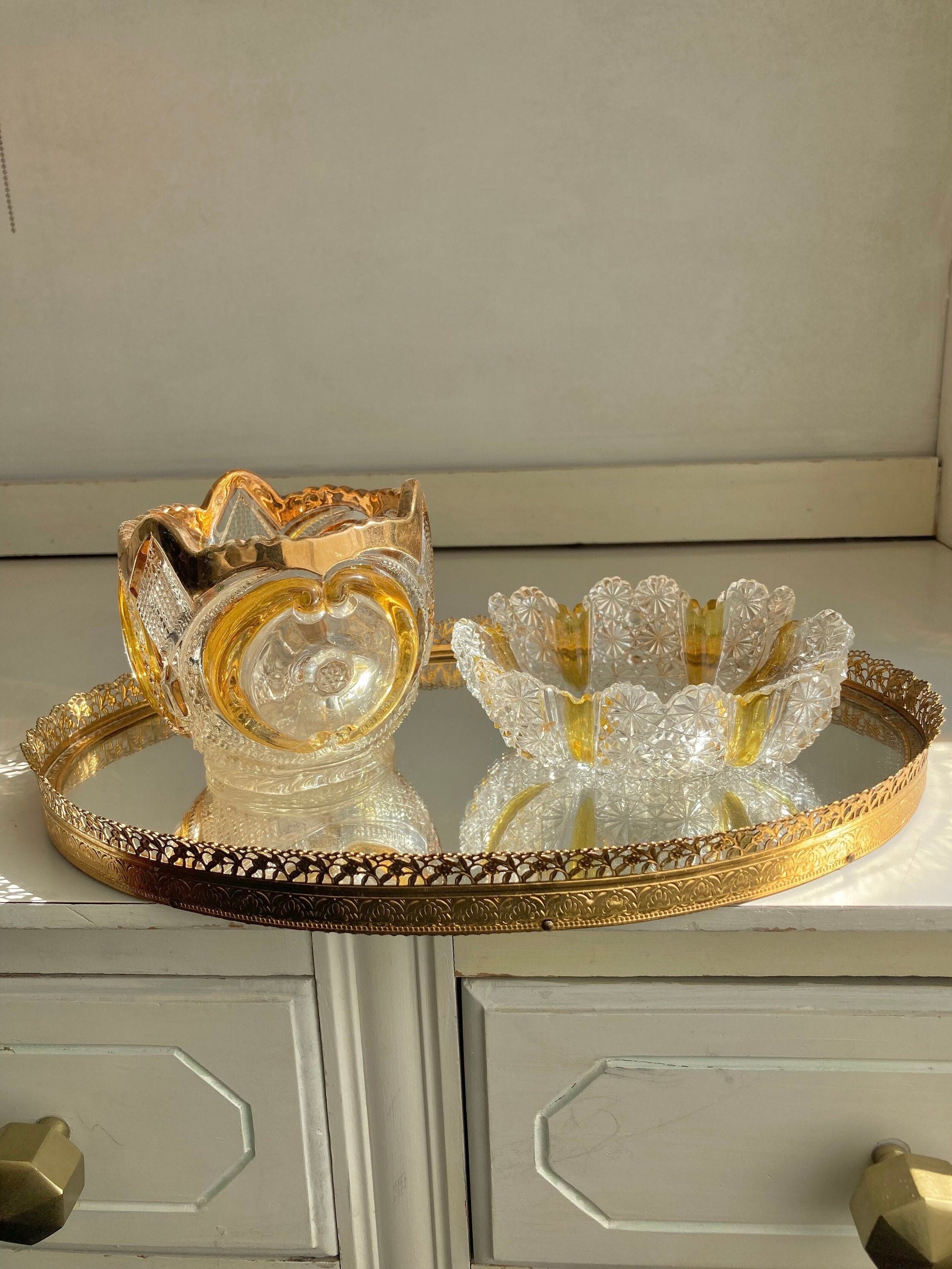 EAPG Amber and Amberette Pressed Glass Small Dishes - CHOOSE from 2