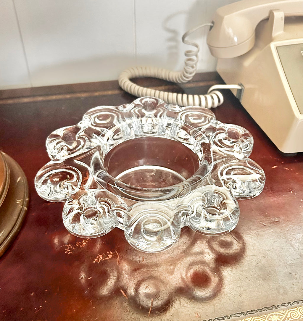 Mid-century Nybro Glass Candleholder