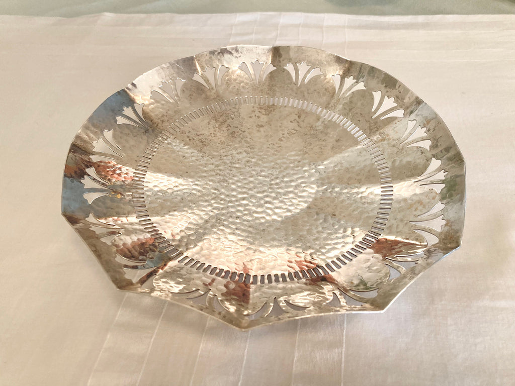 Vintage Hammered Silverplate - 7” Candy Dish, Bernard Rice’s Sons Inc.