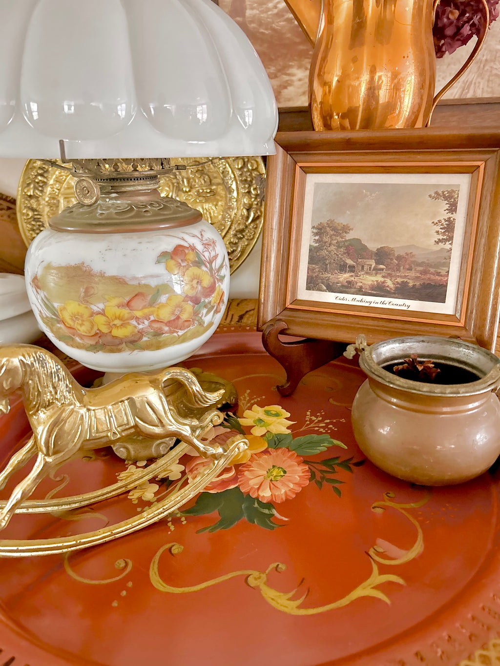 Vintage Large Handpainted Tole Tray