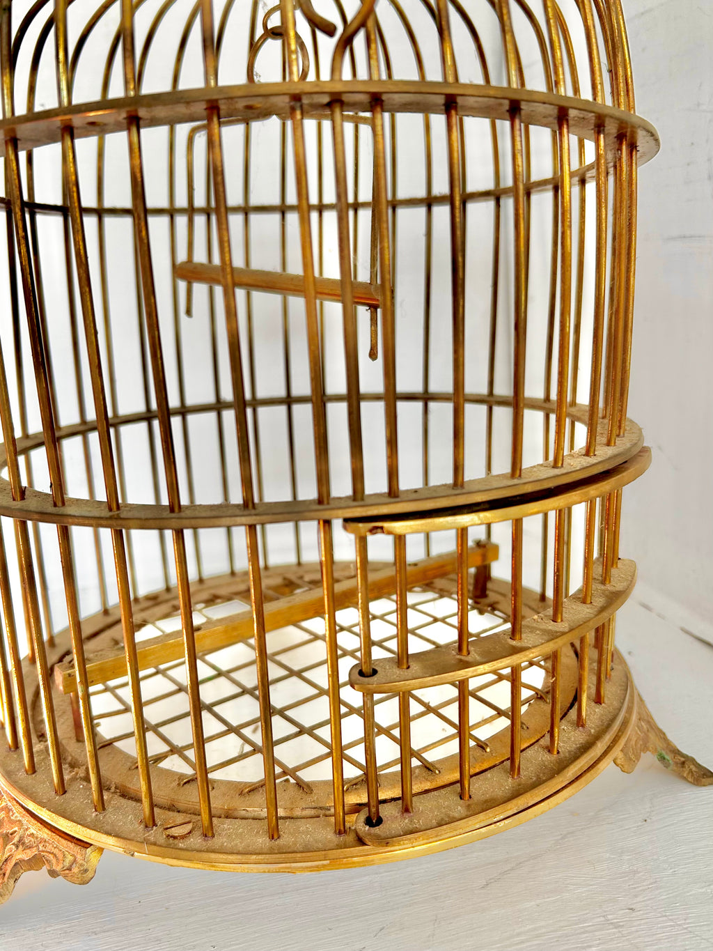 Vintage Solid Brass Bird Cage