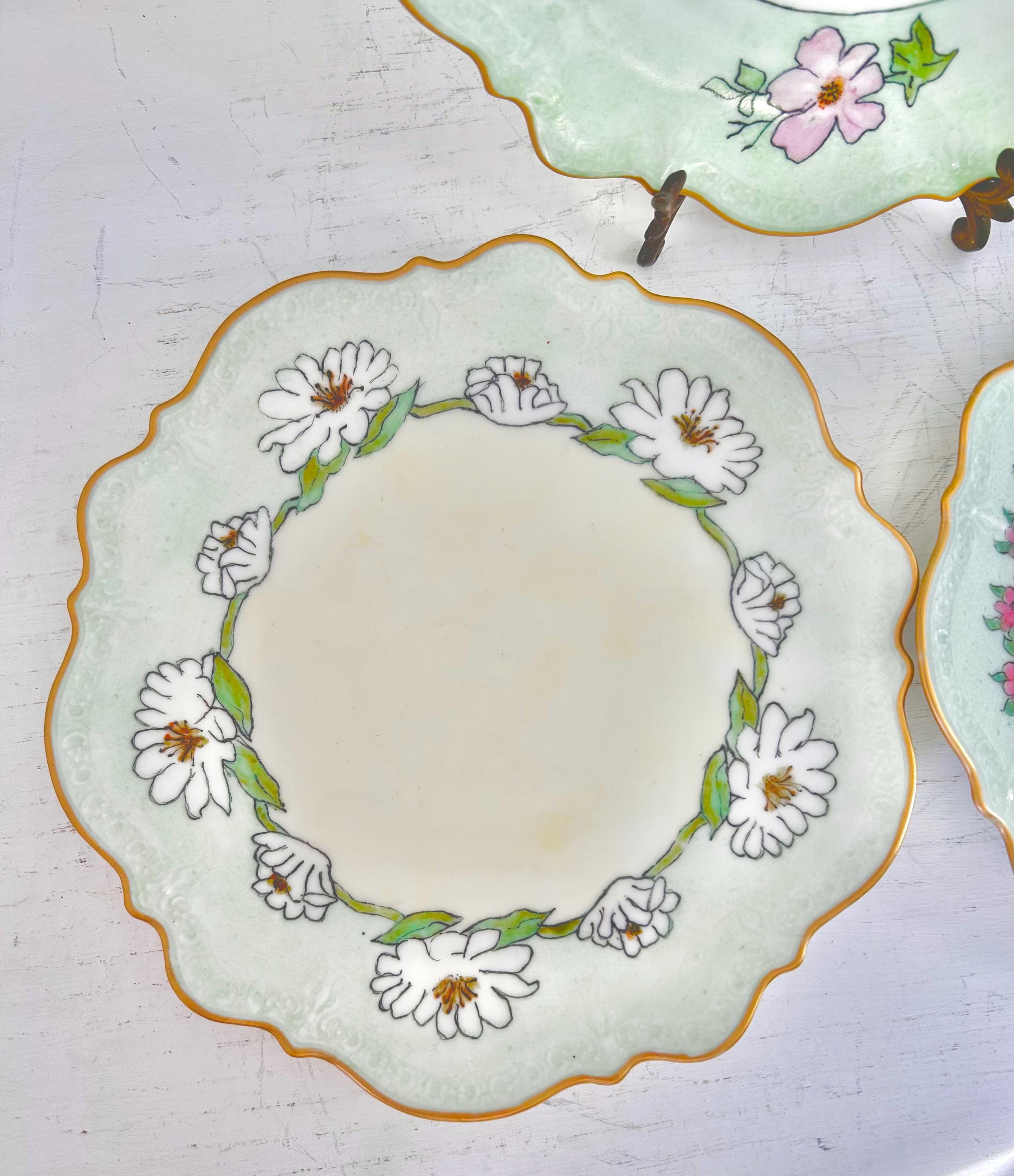 Vintage Handpainted C.T. Altwasser Porcelain Plates Set of 3