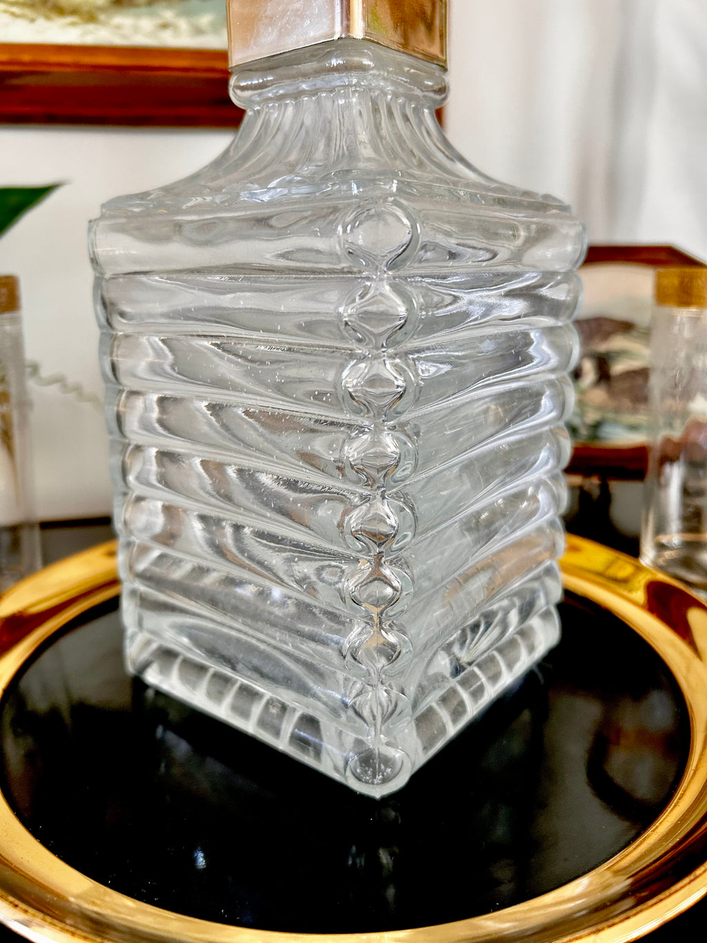 Vintage Italian Square Cut Liquor Bottle