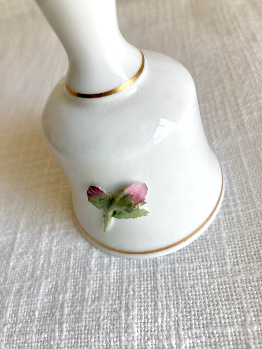 Vintage Coalport Bone China Bell: Applied Porcelain Flowers, England