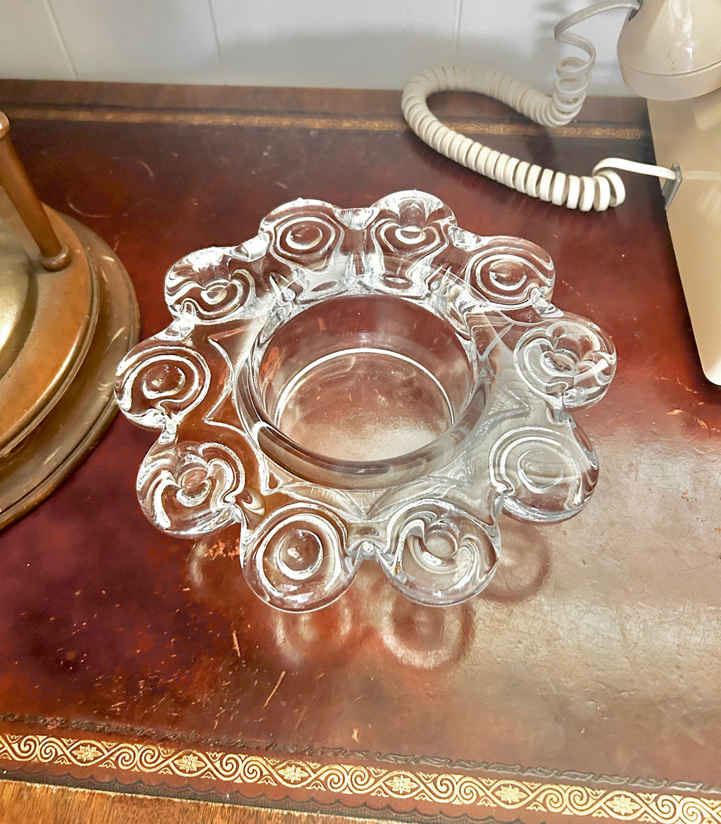 Mid-century Nybro Glass Candleholder