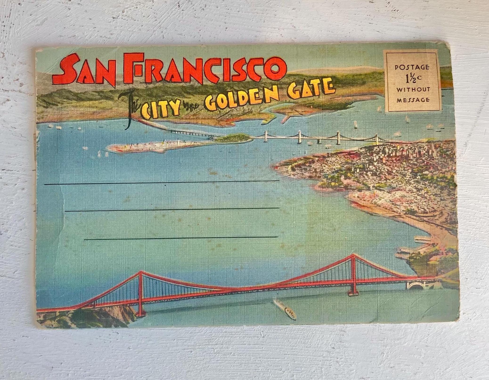 Vintage San Francisco Accordion Postcard: Ten Landmark Images