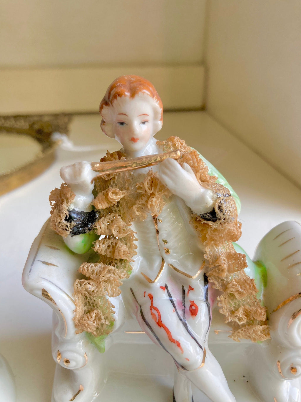Vintage Victorian Dresden Lace Style Porcelain Figurines Royal Japan: Choose from 2