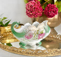Art Nouveau Porcelain Gravy Boat: New Habsburg Austria, Teal Roses, Gold Trim