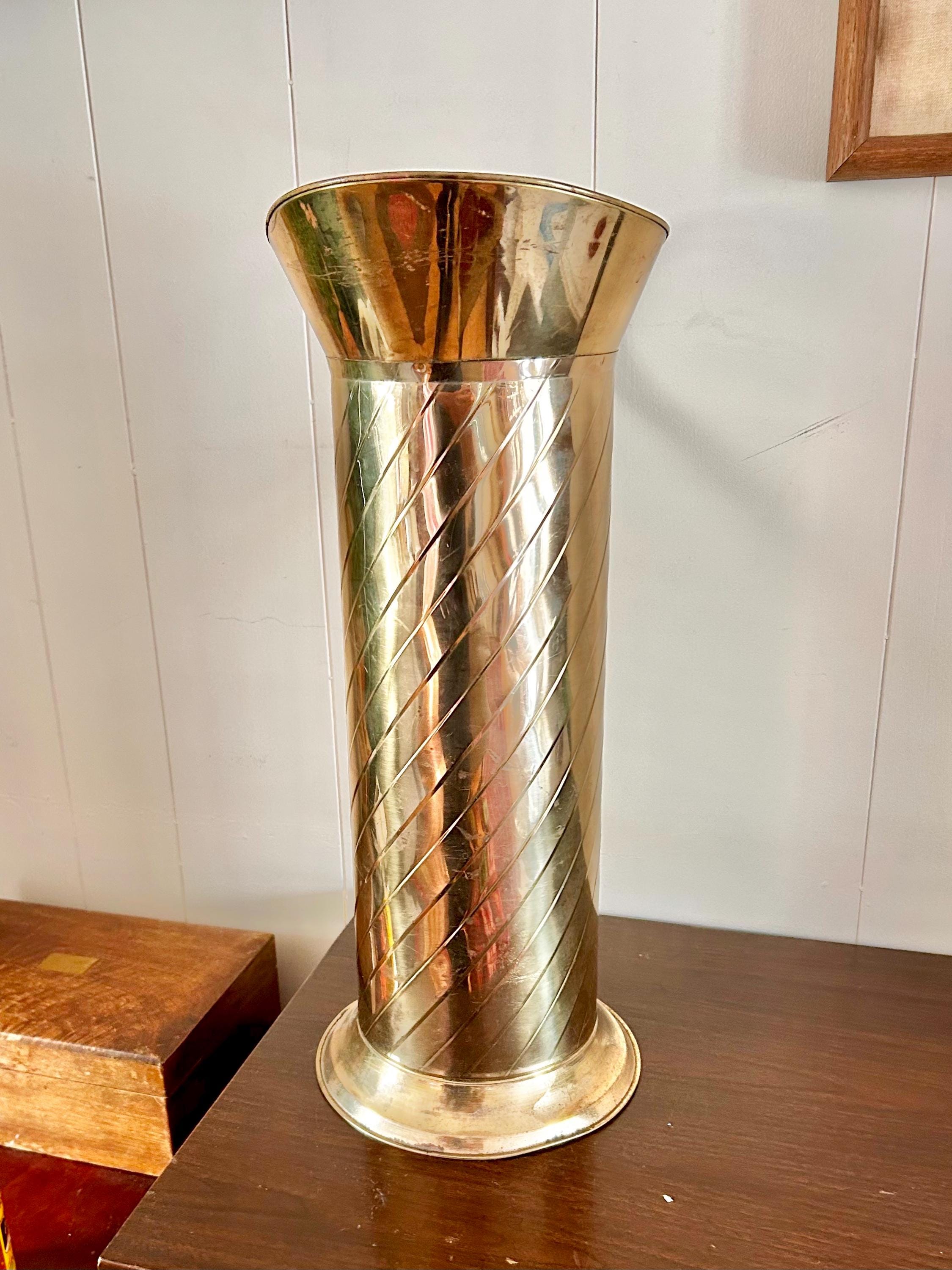 Vintage 20 Inch Brass Dutch Umbrella Stand