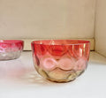 Antique Victorian Amberina Glass Bowl: Reverse Thumbprint Coin Dot