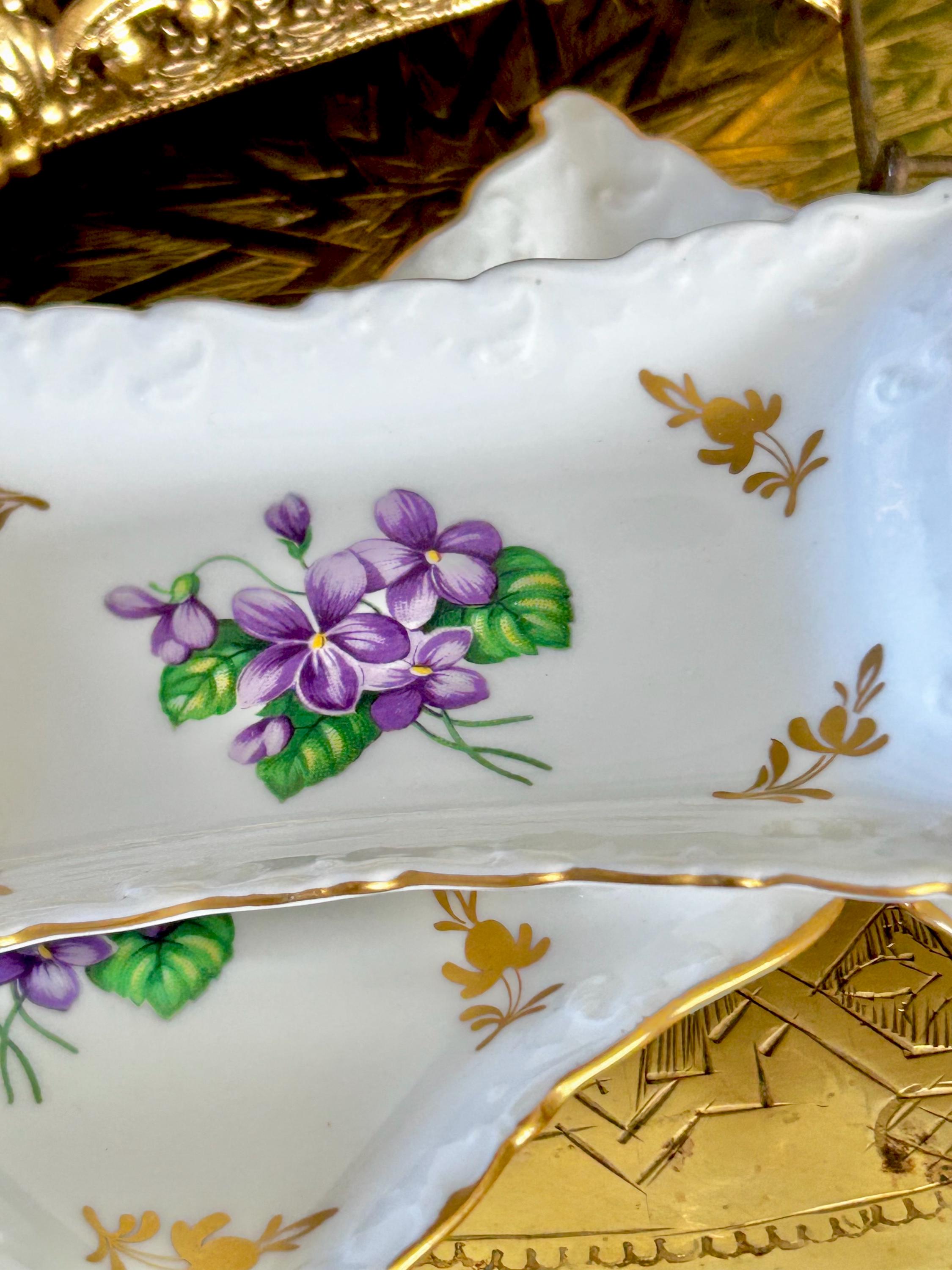 Royal Crown Bone China Woodland Violets Trinket Dishes