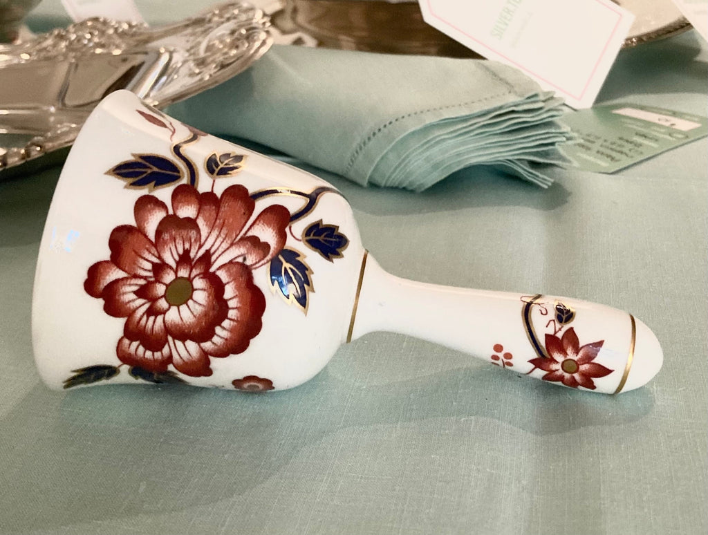 Vintage Bone China Bell - Auburn Chrysanthemum on White - Crown for Danbury Mint