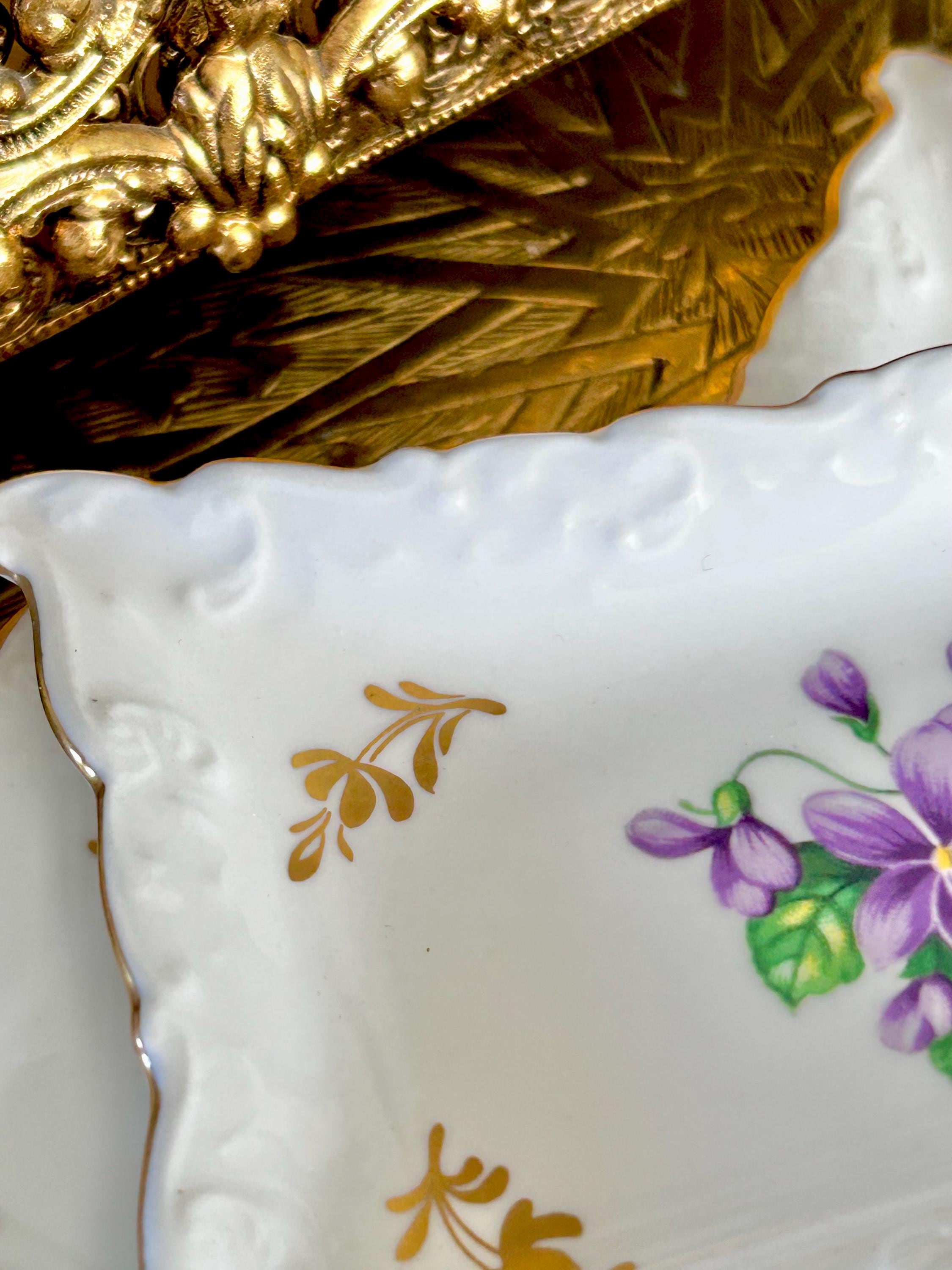 Royal Crown Bone China Woodland Violets Trinket Dishes