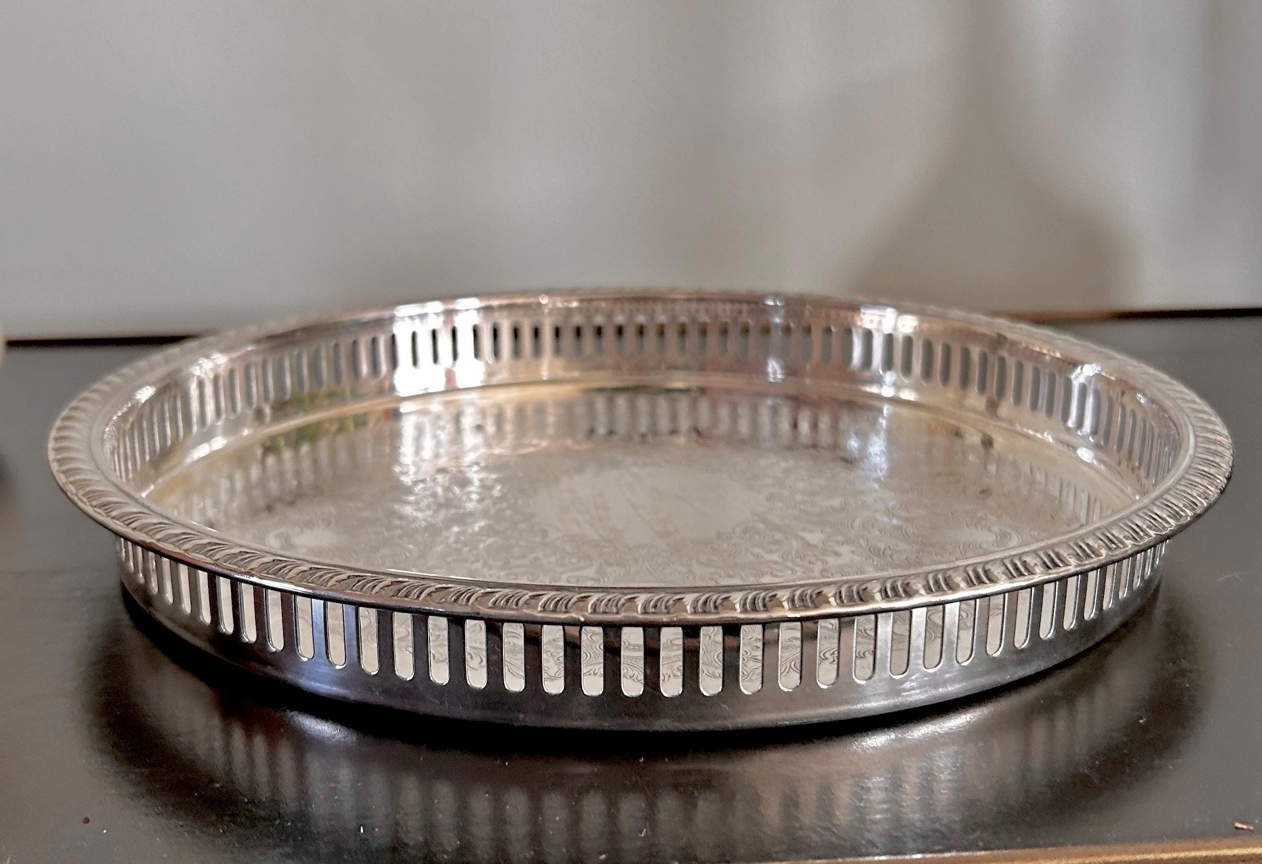 Little 10-inch Vintage Silverplate Gallery Tray by Leonard Co