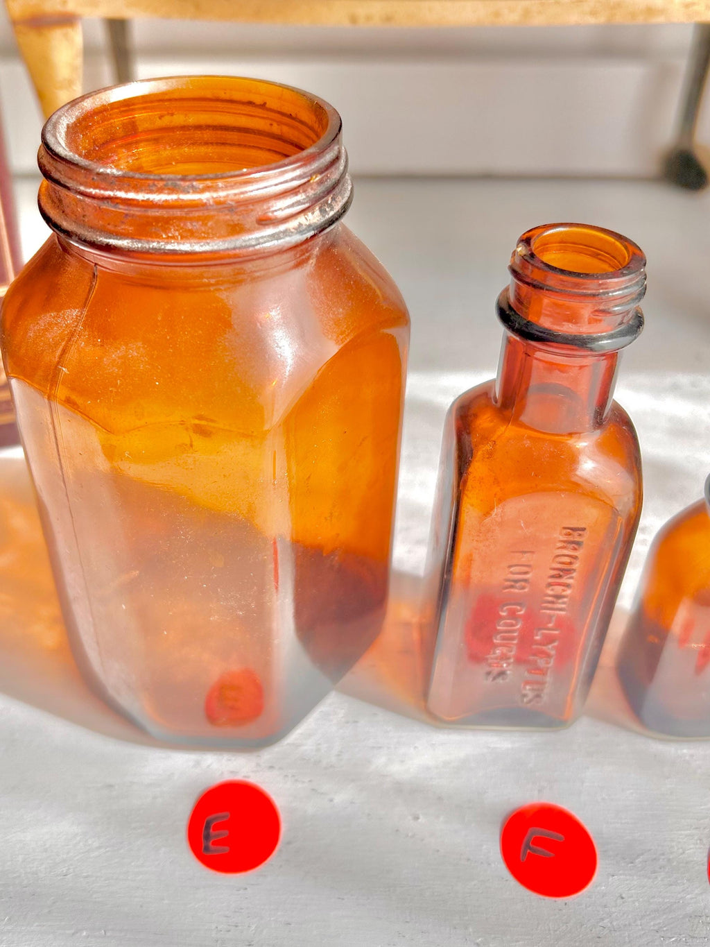Vintage Amber Apothecary Bottle: Collectible Brown Glass, Choose Your Bottle