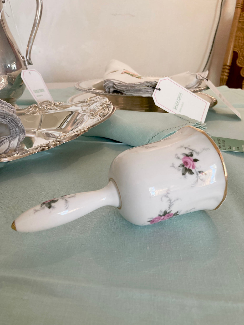 Vintage Fine Bone China Bell - Hammersley "Princess House" - Pink Roses