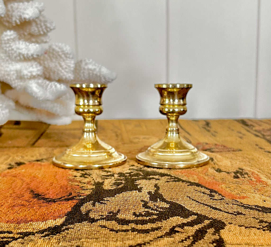 Vintage Petit Brass Candle Holders
