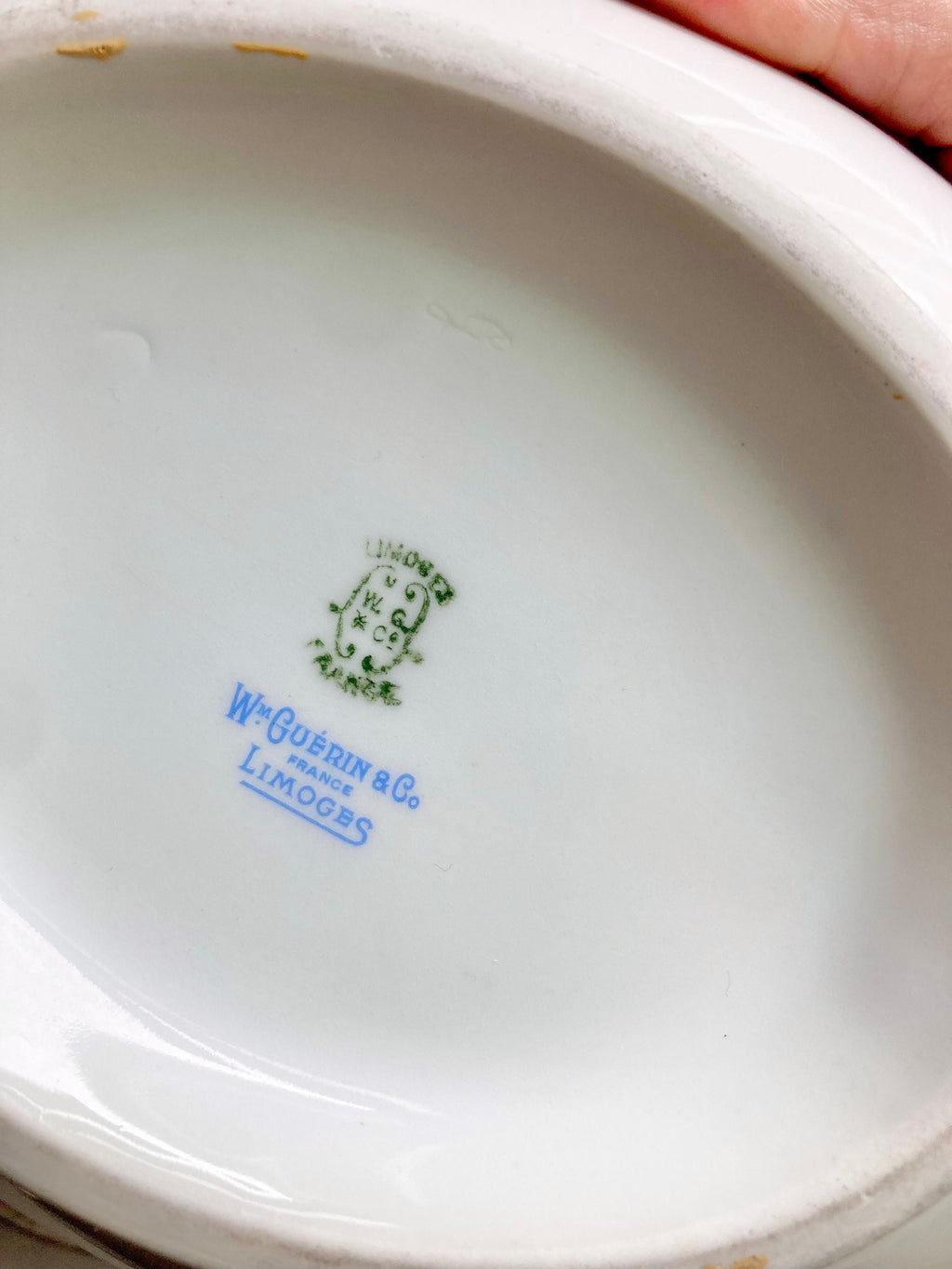 Vintage Limoges France Lidded Tureen: Wm Guerin & Co Floral Garland