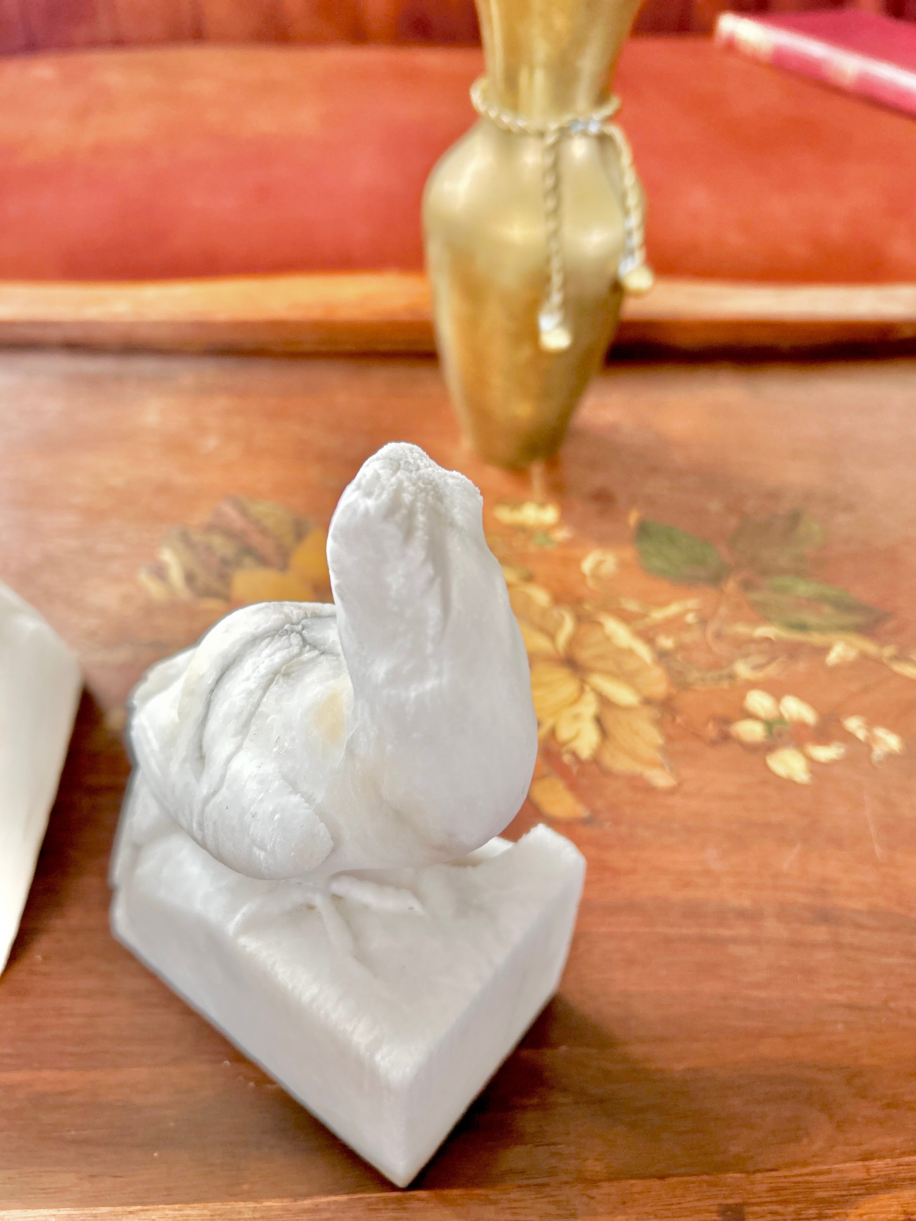 Vintage Hand-carved Natural Stone Bird Bookends - Vintage Worn