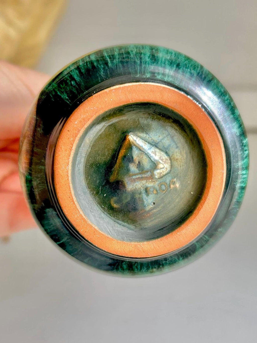 Vintage Blue Mountain Pottery Bud Vase – Teal Drip Glaze, Canadian Ceramic