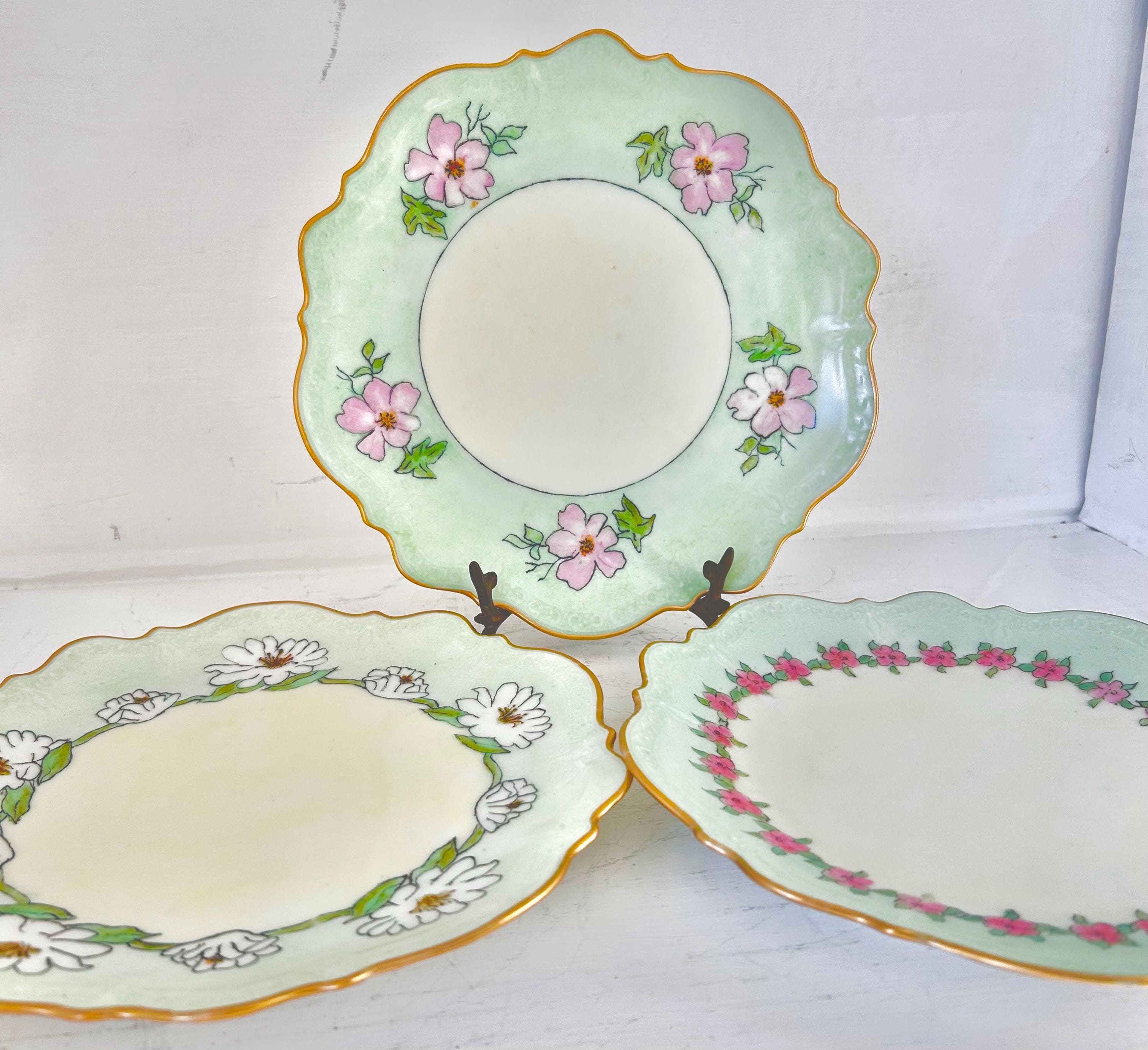 Vintage Handpainted C.T. Altwasser Porcelain Plates Set of 3