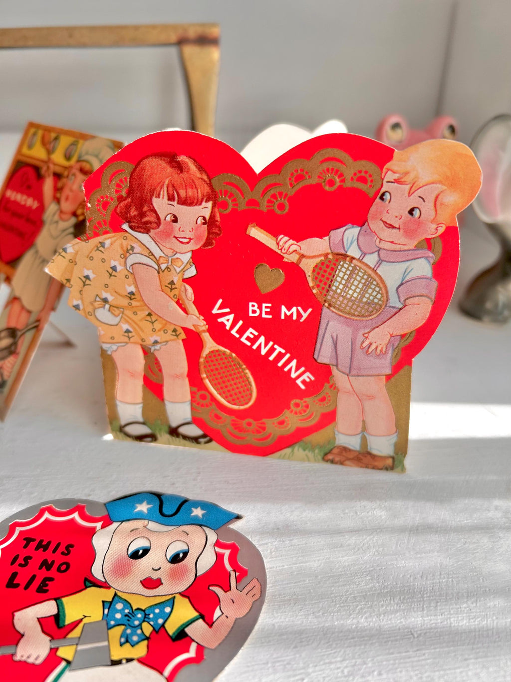 Single Vintage Die-Cut Valentine: 1930s/40s Pun Card - Original Memorabilia