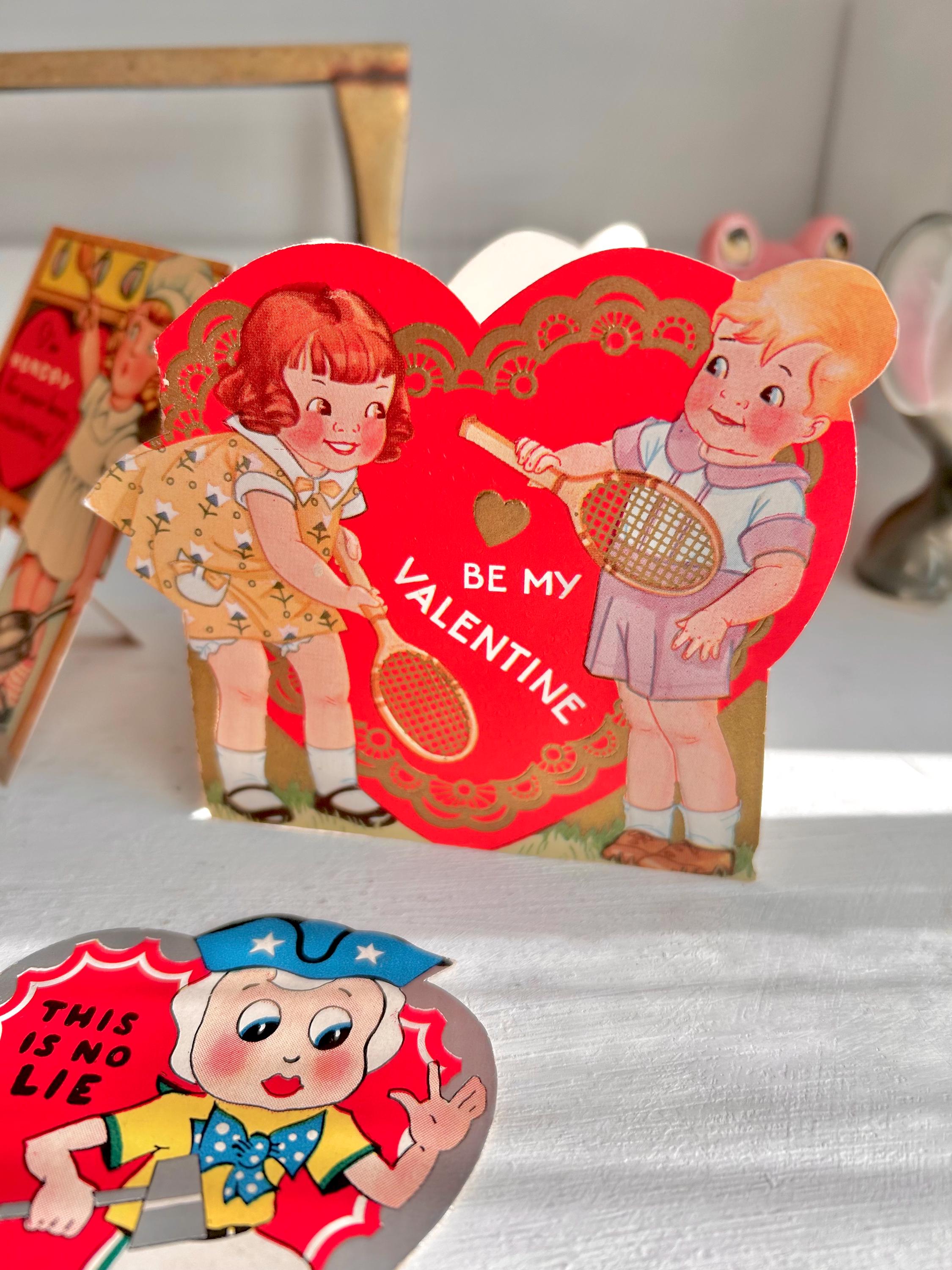 Single Vintage Die-Cut Valentine: 1930s/40s Pun Card - Original Memorabilia