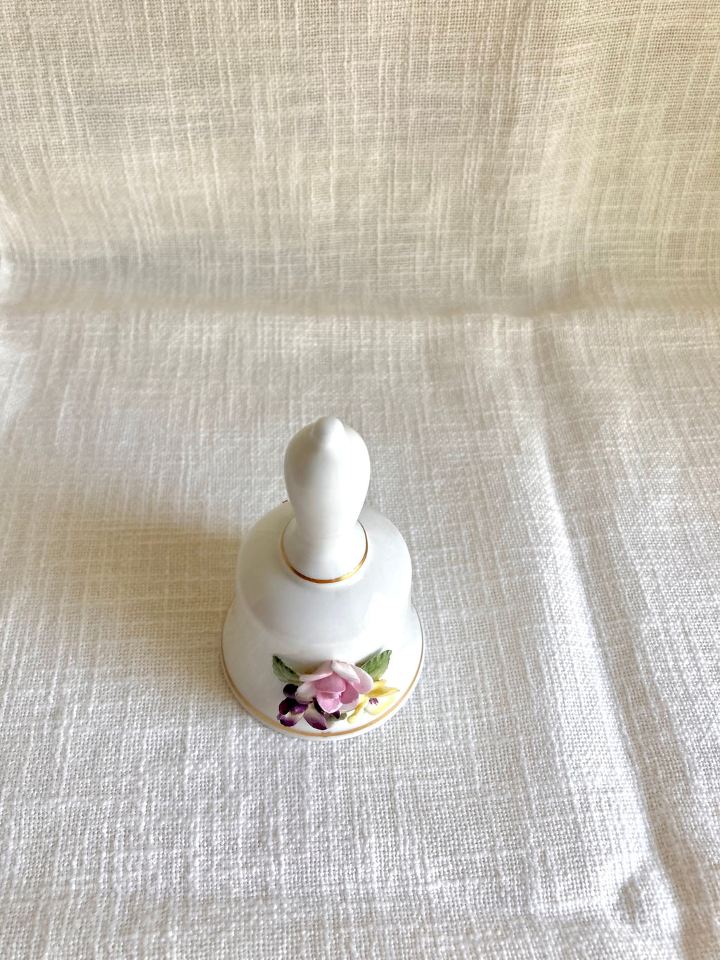 Vintage Coalport Bone China Bell: Applied Porcelain Flowers, England