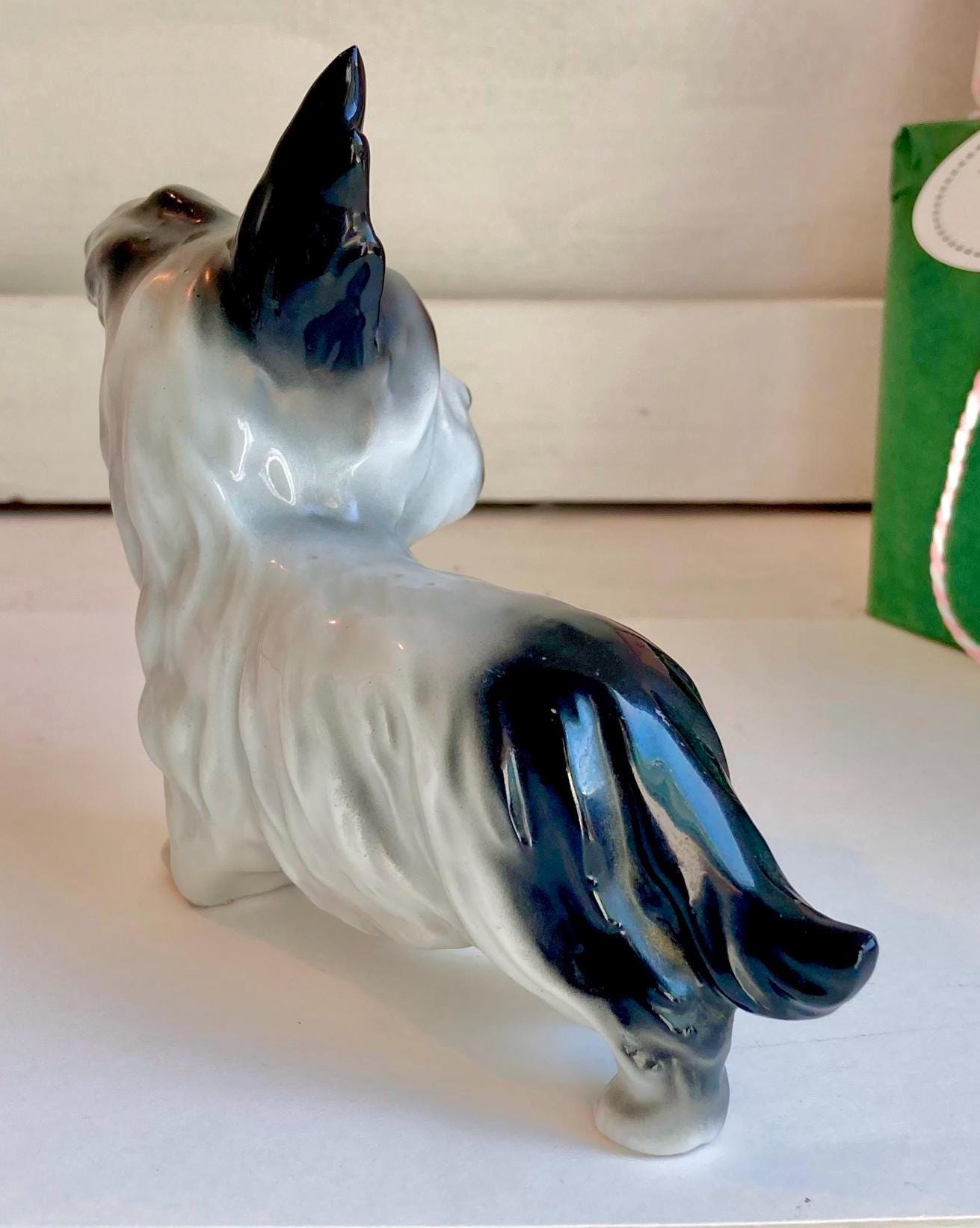 Vintage Hand Painted Porcelain Terrier Figurine: German Scotty Dog
