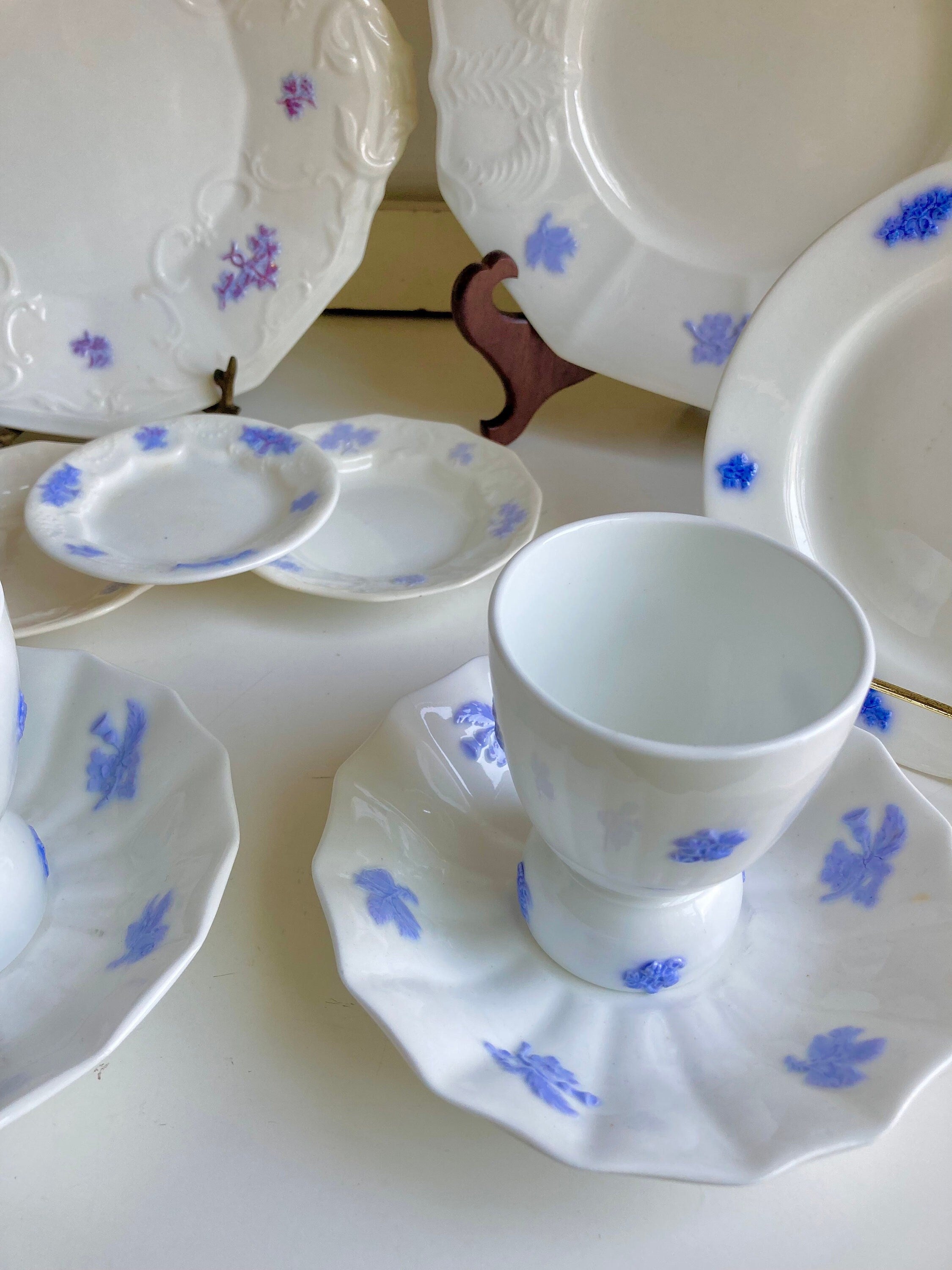 Antique Adderly Chelsea Pattern Fine China-Periwinkle Blue and White-Choose from various options
