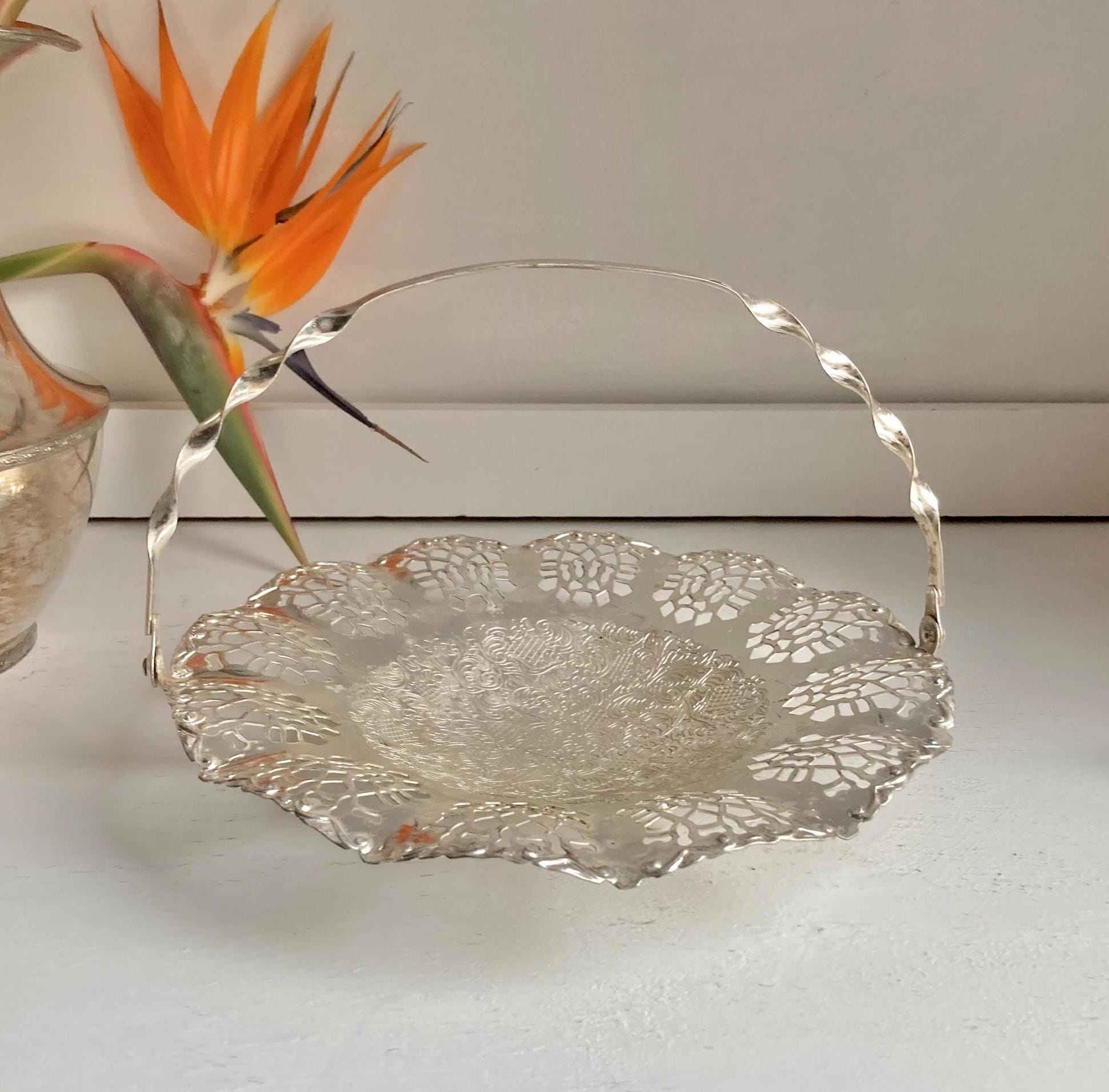 Vintage Silver-Plated Candy Dish: EPNS Ornate Serving Tray, Made in England