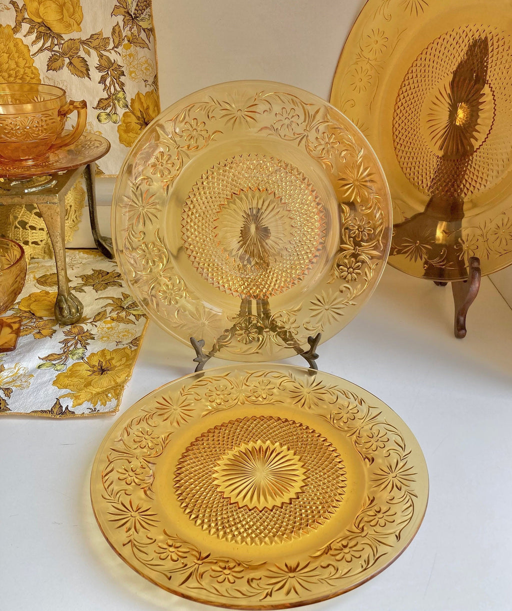 Vintage Indiana Glass Co. Daisy Amber Dishes - Choose from various options